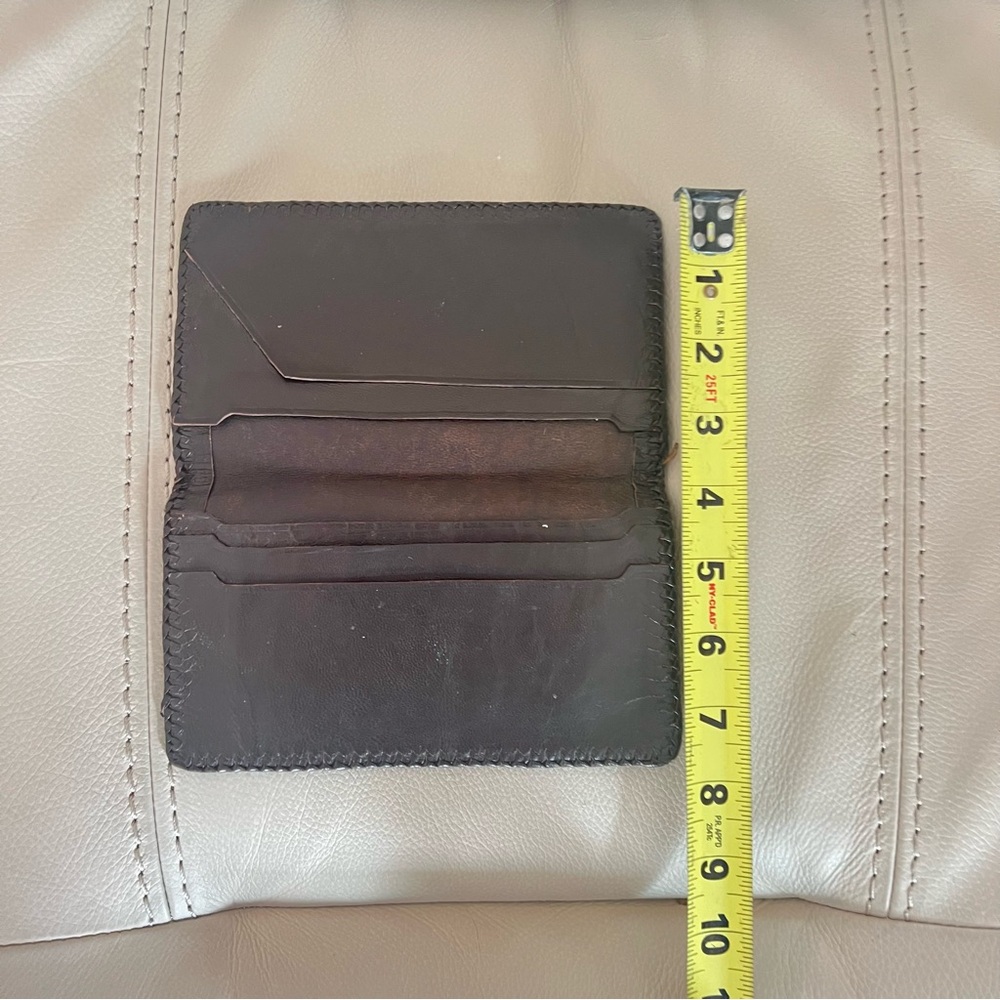 Tooled Leather Wallet Western Floral Embossed Brown Boho Retro Checkbook - Picture 10 of 12